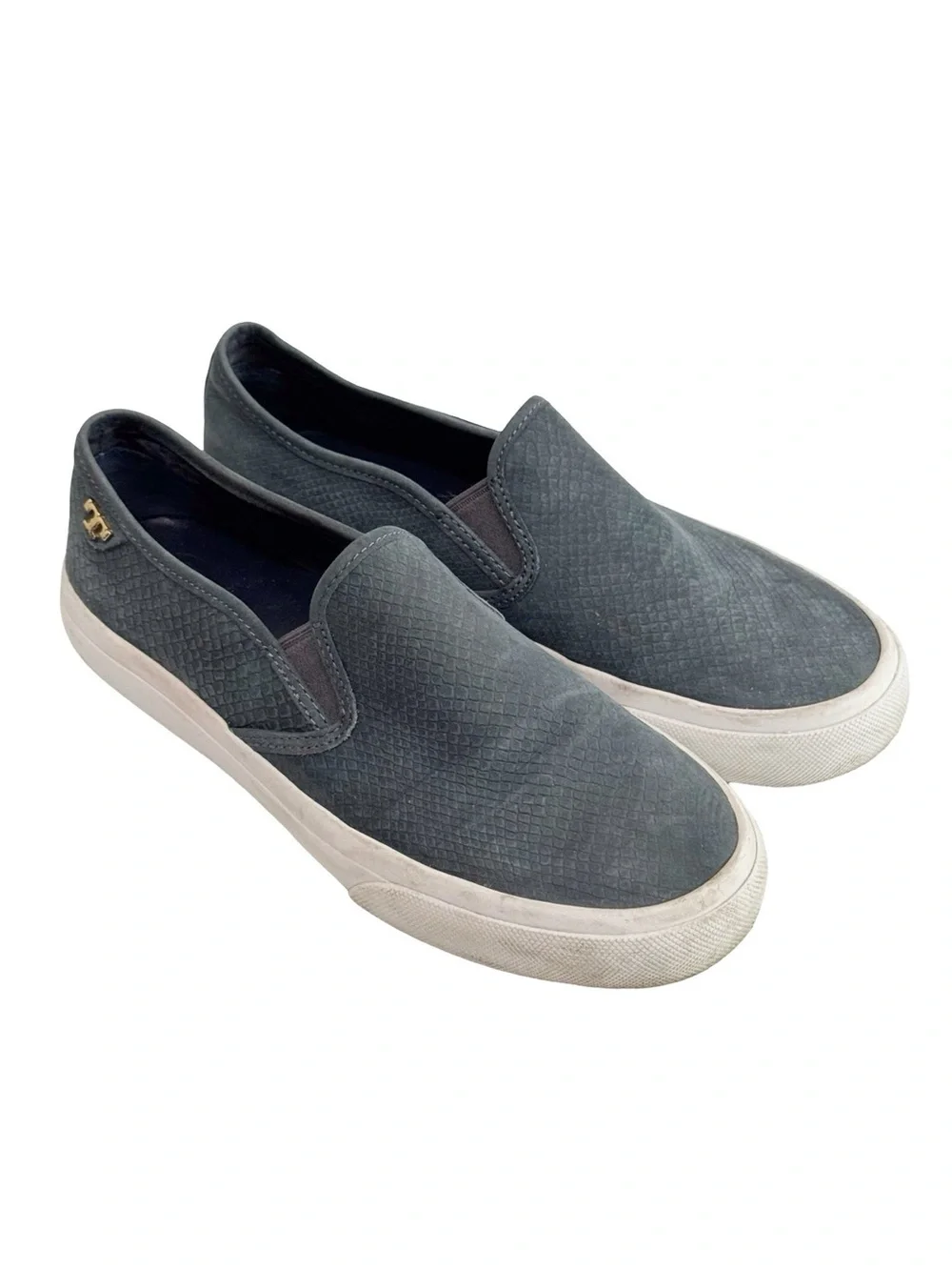 Tory Burch Blue Snakeskin Slip On Sneaker 6.5